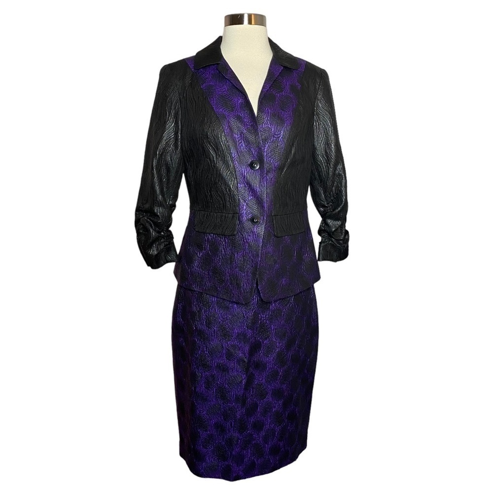 Doncaster Purple Black Skirt Suit Size 8 and 6